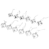 12pcs Christmas Ornament Heart Shape PVC Christmas Tree Hanging Decorations for Valentine's Day PartySilver