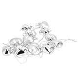 12pcs Christmas Ornament Heart Shape PVC Christmas Tree Hanging Decorations for Valentine's Day PartySilver