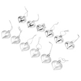 12pcs Christmas Ornament Heart Shape PVC Christmas Tree Hanging Decorations for Valentine's Day PartySilver - Rear View