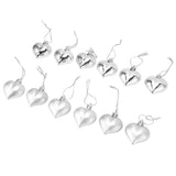 12pcs Christmas Ornament Heart Shape PVC Christmas Tree Hanging Decorations for Valentine's Day PartySilver