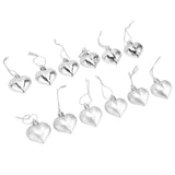 12pcs Christmas Ornament Heart Shape PVC Christmas Tree Hanging Decorations for Valentine's Day PartySilver