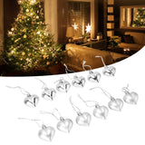 12pcs Christmas Ornament Heart Shape PVC Christmas Tree Hanging Decorations for Valentine's Day PartySilver - Extra Image