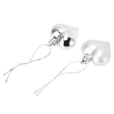 12pcs Christmas Ornament Heart Shape PVC Christmas Tree Hanging Decorations for Valentine's Day PartySilver - Extra Image