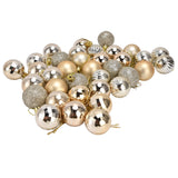 36Pcs Christmas Tree Ball Ornaments Shatterproof Hanging Decorations Xmas Pendant for Festival Holiday PartyGold - 45-Degree Angle