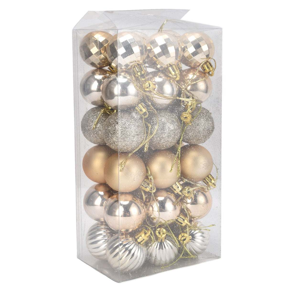36Pcs Christmas Tree Ball Ornaments Shatterproof Hanging Decorations Xmas Pendant for Festival Holiday PartyGold