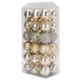 36Pcs Christmas Tree Ball Ornaments Shatterproof Hanging Decorations Xmas Pendant for Festival Holiday PartyGold