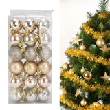 36Pcs Christmas Tree Ball Ornaments Shatterproof Hanging Decorations Xmas Pendant for Festival Holiday PartyGold