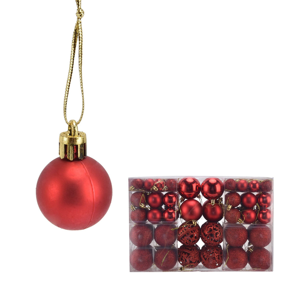 100pcs Christmas Ball Ornaments Shatterproof Hanging Balls for Christmas Tree Party DecorationRed