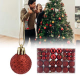 100pcs Christmas Ball Ornaments Shatterproof Hanging Balls for Christmas Tree Party DecorationRed