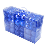 100pcs Christmas Ball Ornaments Shatterproof Hanging Balls for Christmas Tree Party DecorationBlue - Side View
