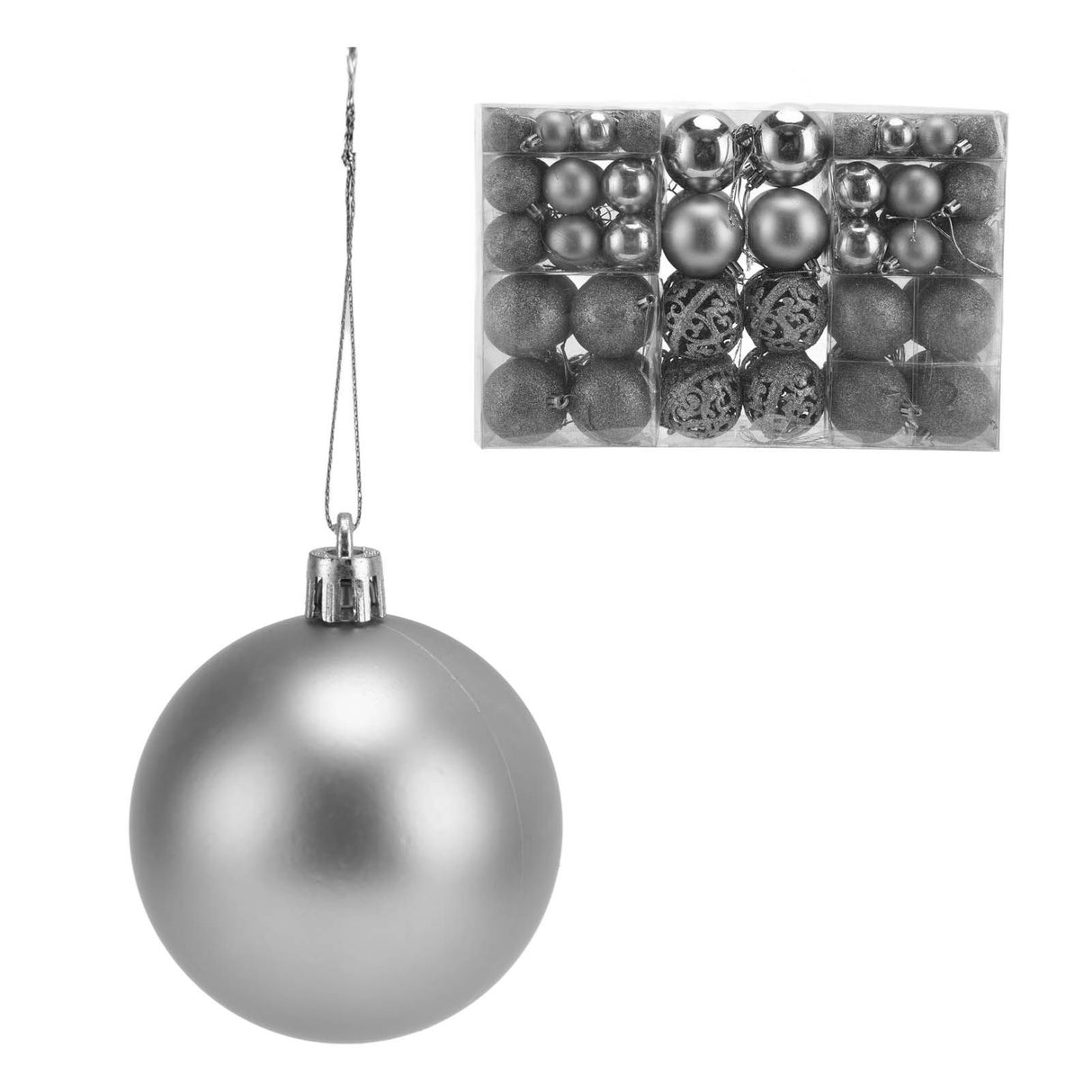 100pcs Christmas Ball Ornaments Shatterproof Hanging Balls for Christmas Tree Party DecorationSilver
