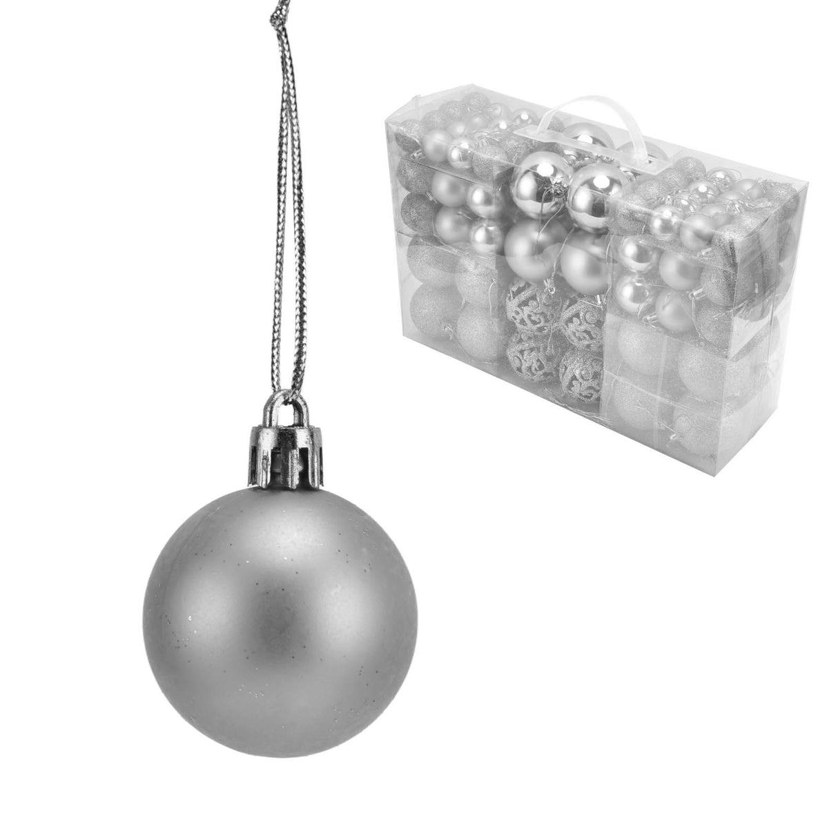 100pcs Christmas Ball Ornaments Shatterproof Hanging Balls for Christmas Tree Party DecorationSilver