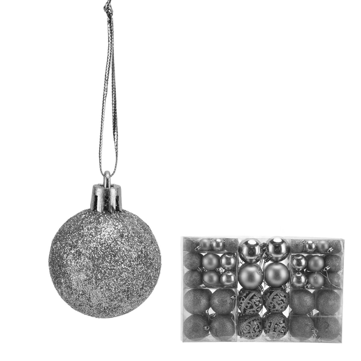 100pcs Christmas Ball Ornaments Shatterproof Hanging Balls for Christmas Tree Party DecorationSilver