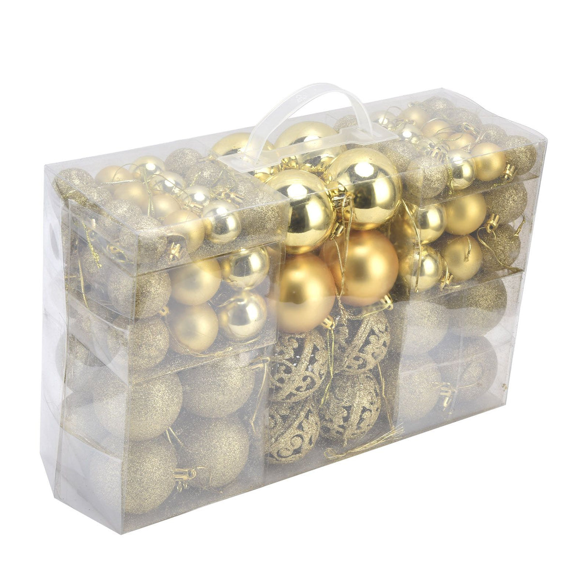 100pcs Christmas Ball Ornaments Shatterproof Hanging Balls for Christmas Tree Party DecorationGold