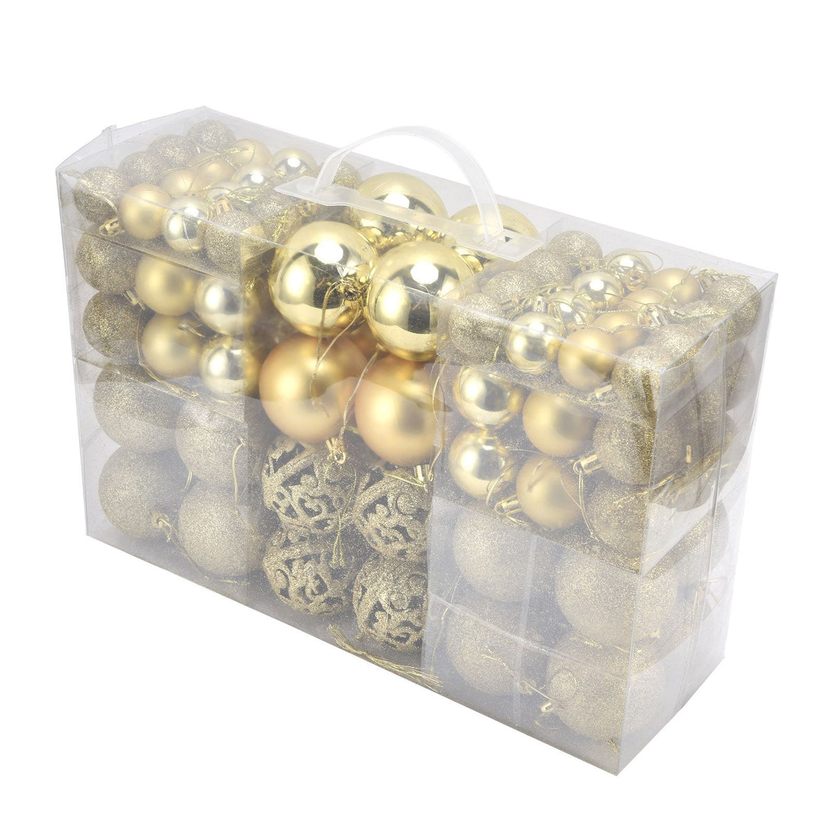 100pcs Christmas Ball Ornaments Shatterproof Hanging Balls for Christmas Tree Party DecorationGold