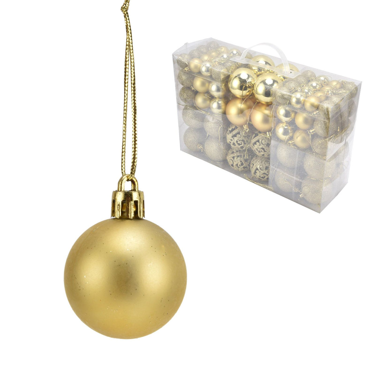 100pcs Christmas Ball Ornaments Shatterproof Hanging Balls for Christmas Tree Party DecorationGold