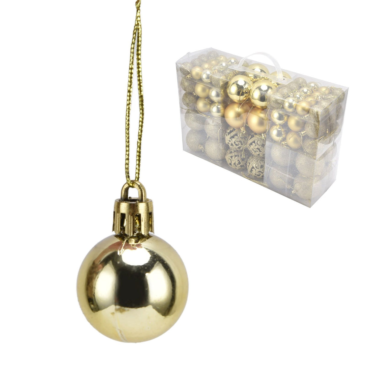 100pcs Christmas Ball Ornaments Shatterproof Hanging Balls for Christmas Tree Party DecorationGold