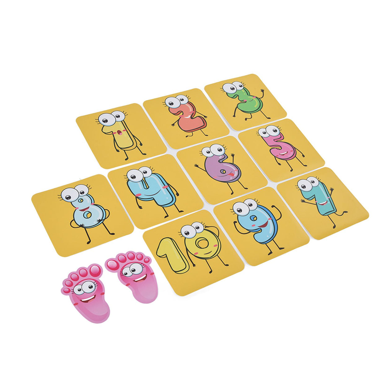 12PCS/Set Game Floor Sticker DIY Kids Game Ground Sticker Cartoon Number Sticker for Nursery
