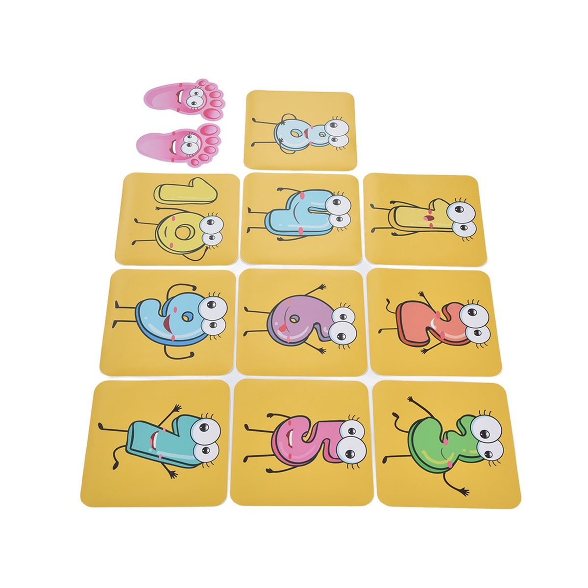 12PCS/Set Game Floor Sticker DIY Kids Game Ground Sticker Cartoon Number Sticker for Nursery