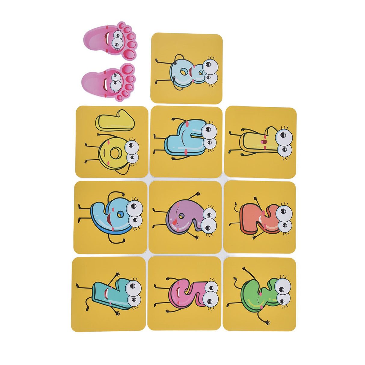 12PCS/Set Game Floor Sticker DIY Kids Game Ground Sticker Cartoon Number Sticker for Nursery
