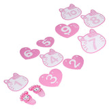 Removable 10 Number Hopscotch Stickers Children Room Floor Decoration Pink Cartoon Number Hopscotch Footprints Stickers - Side View