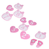 Removable 10 Number Hopscotch Stickers Children Room Floor Decoration Pink Cartoon Number Hopscotch Footprints Stickers - Top-Down View