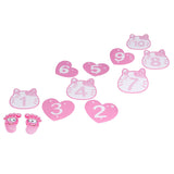Removable 10 Number Hopscotch Stickers Children Room Floor Decoration Pink Cartoon Number Hopscotch Footprints Stickers - 45-Degree Angle
