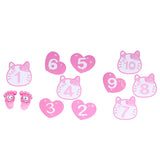 Removable 10 Number Hopscotch Stickers Children Room Floor Decoration Pink Cartoon Number Hopscotch Footprints Stickers - Rear View
