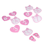 Removable 10 Number Hopscotch Stickers Children Room Floor Decoration Pink Cartoon Number Hopscotch Footprints Stickers - Low Angle