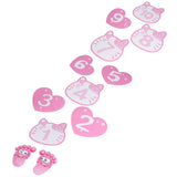 Removable 10 Number Hopscotch Stickers Children Room Floor Decoration Pink Cartoon Number Hopscotch Footprints Stickers
