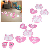 Removable 10 Number Hopscotch Stickers Children Room Floor Decoration Pink Cartoon Number Hopscotch Footprints Stickers - Extra Image