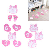 Removable 10 Number Hopscotch Stickers Children Room Floor Decoration Pink Cartoon Number Hopscotch Footprints Stickers - Extra Image