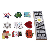 Wooden Home Sign Country Farmhouse Decoration for Home Kitchen Dining Room Fireplace - Side View