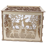 Greeting Card Box DIY Wooden Couple Deer Wedding Card Case Sign in Box Decoration Box