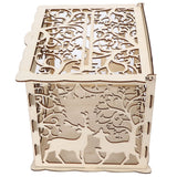 Greeting Card Box DIY Wooden Couple Deer Wedding Card Case Sign in Box Decoration Box