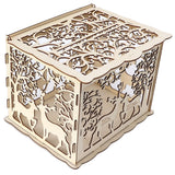 Greeting Card Box DIY Wooden Couple Deer Wedding Card Case Sign in Box Decoration Box - Extra Image