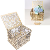 Greeting Card Box DIY Wooden Couple Deer Wedding Card Case Sign in Box Decoration Box