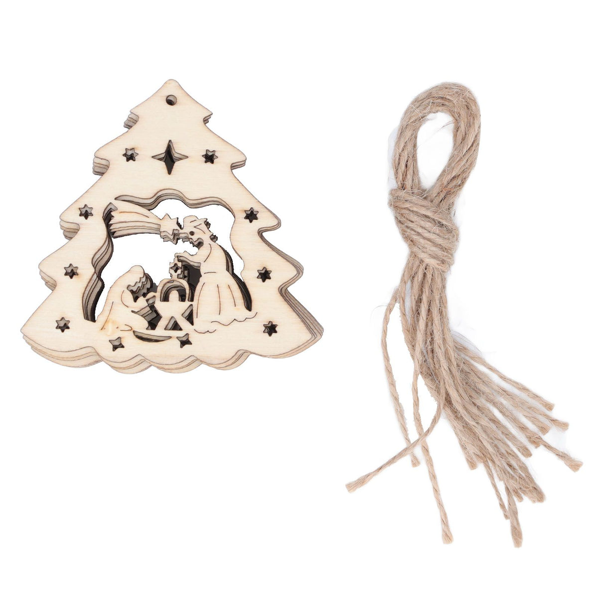 Wooden Hanging Ornaments Hollow DIY Christmas Tree Decorative Pendants Home Decoration AccessoriesJM00204