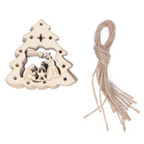 Wooden Hanging Ornaments Hollow DIY Christmas Tree Decorative Pendants Home Decoration AccessoriesJM00204 - Front View