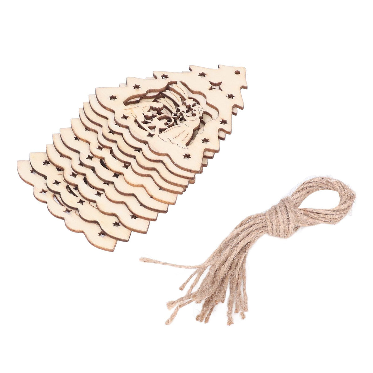 Wooden Hanging Ornaments Hollow DIY Christmas Tree Decorative Pendants Home Decoration AccessoriesJM00204