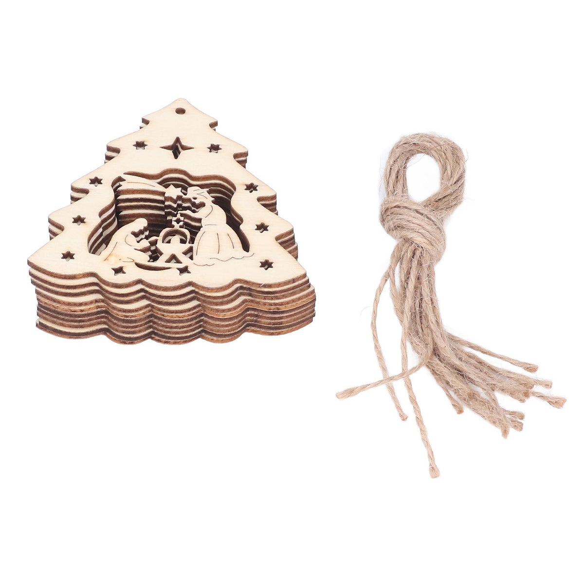 Wooden Hanging Ornaments Hollow DIY Christmas Tree Decorative Pendants Home Decoration AccessoriesJM00204
