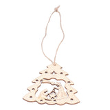 Wooden Hanging Ornaments Hollow DIY Christmas Tree Decorative Pendants Home Decoration AccessoriesJM00204 - Low Angle