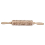 Rolling Pin Wooden Christmas Print Dough Roller Kitchen Tool for Pastries Pizza Biscuits Baking