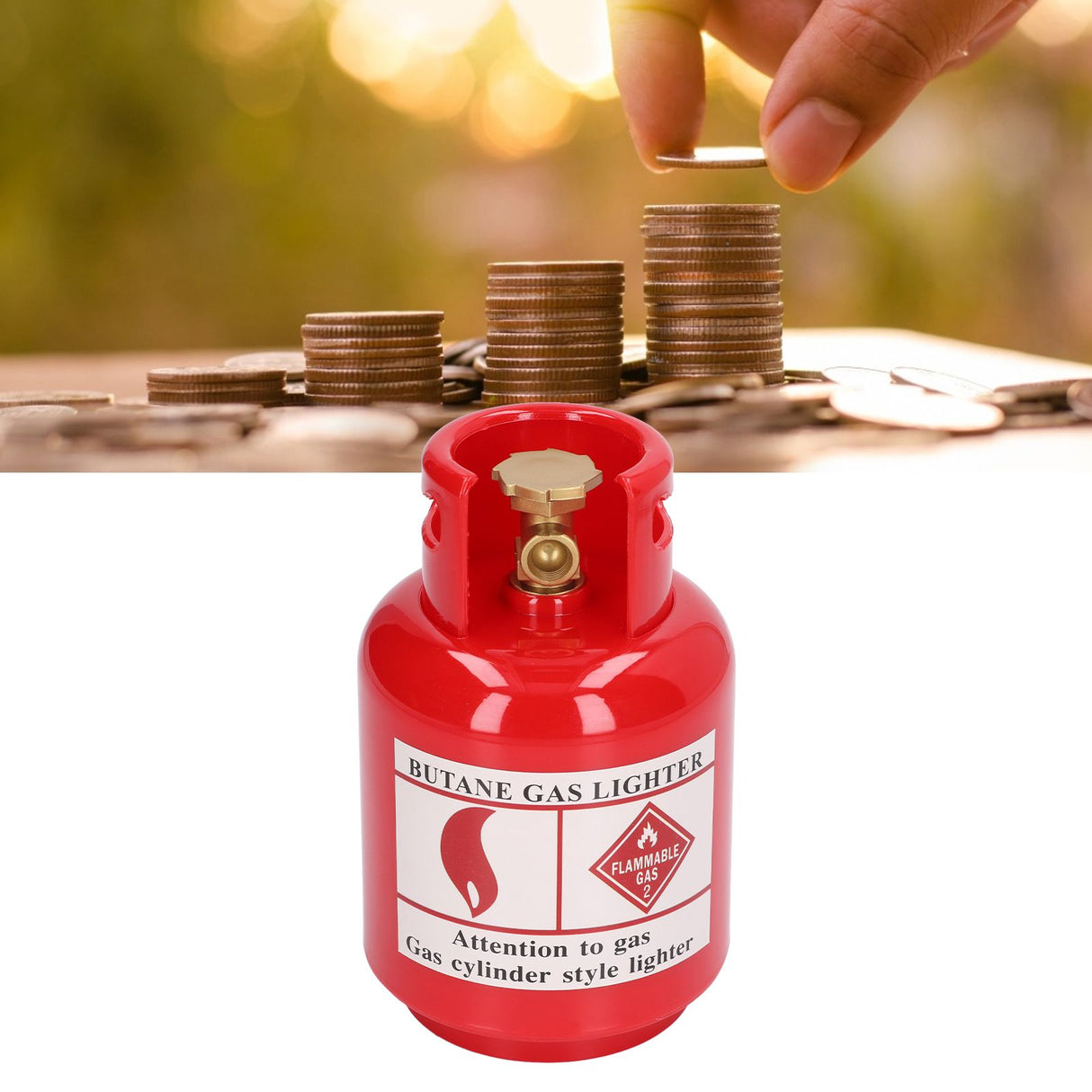 Simulation Fuel Gas Tank Shape Piggy Bank Decor Child Plastic Crafts Desktop Ornament GiftRed