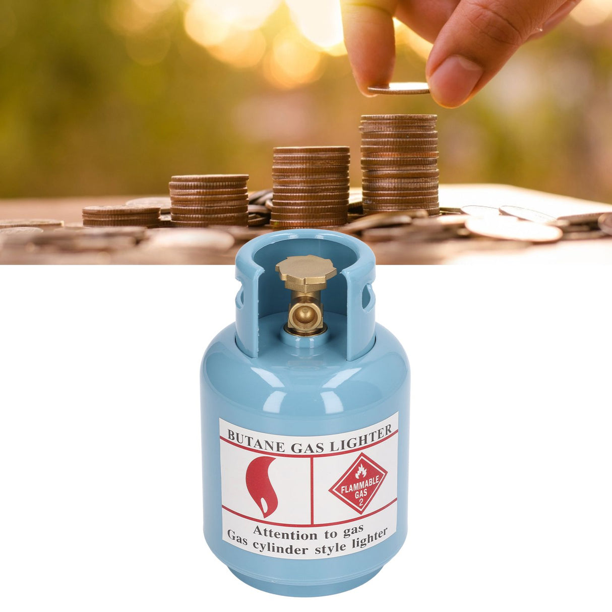 Simulation Fuel Gas Tank Shape Piggy Bank Decor Child Plastic Crafts Desktop Ornament GiftBlue