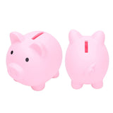 Piggy Bank Rugged Durable Vinyl Cartoon Animal Pig Coin Cash Piggy Bank Boy Girl GiftPink - Top-Down View