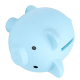 Piggy Bank Rugged Durable Vinyl Cartoon Animal Pig Coin Cash Piggy Bank Boy Girl GiftBlue - Side View