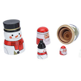 5pcs Nesting Dolls Glossy Round Unique Christmas Style Attractive Decorative Ornaments for Festive Gifts