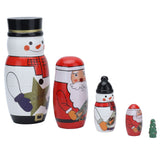 5pcs Nesting Dolls Glossy Round Unique Christmas Style Attractive Decorative Ornaments for Festive Gifts