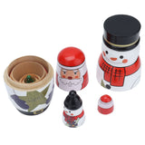 5pcs Nesting Dolls Glossy Round Unique Christmas Style Attractive Decorative Ornaments for Festive Gifts - Low Angle